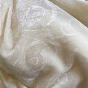 Dennis Basso faux fur, embossed velvet Cream Throw Blanket